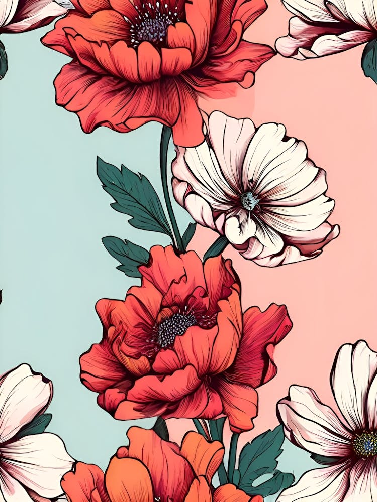 Red And White Flowers 2