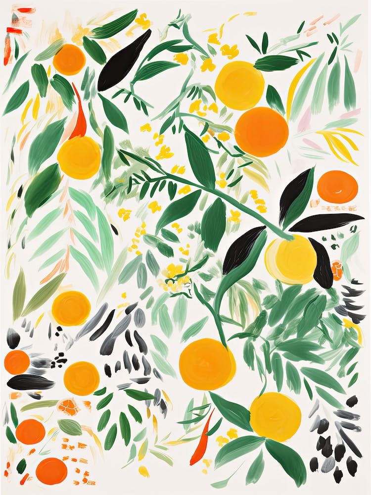 Clementine Fruit Drawing 3
