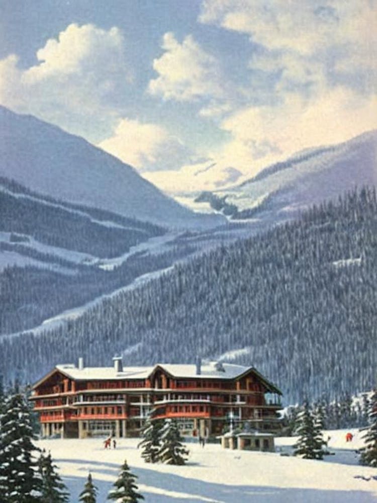 Whistler Blackcomb, Kanada Skigebiet Vintage Landschaft 1 Ski-Poster