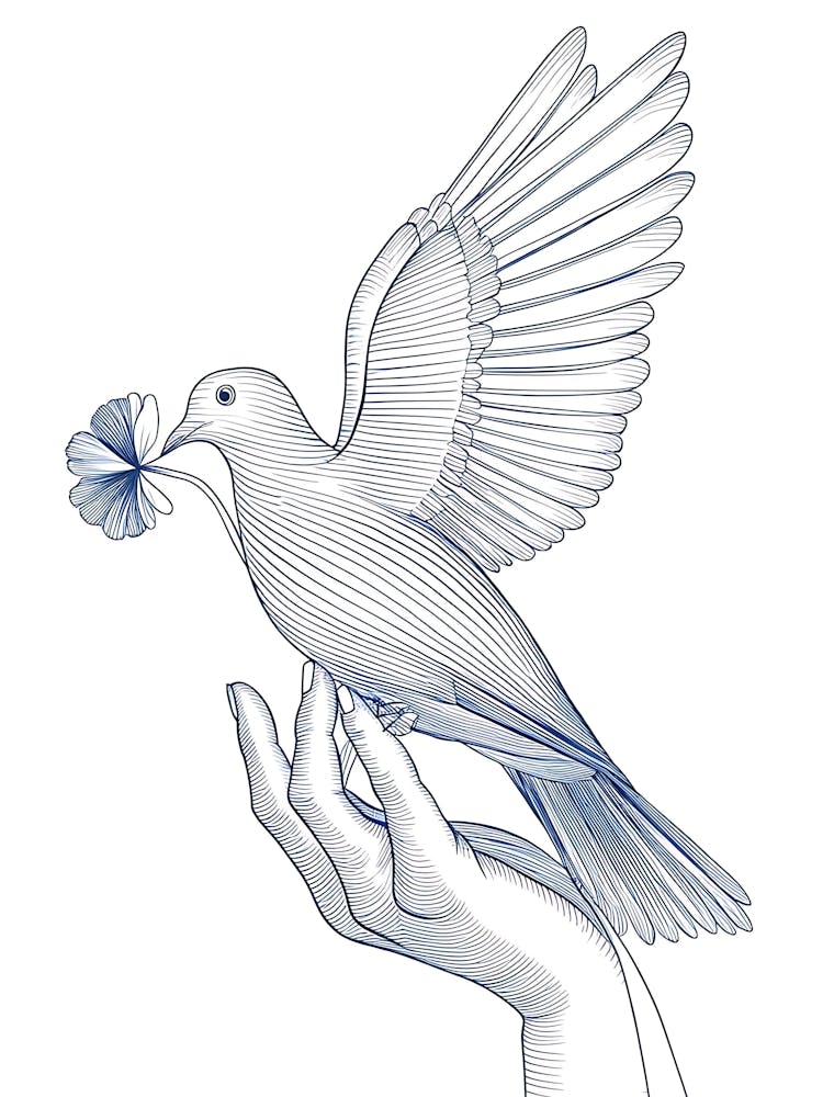 Taube in Hand Vektorillustration