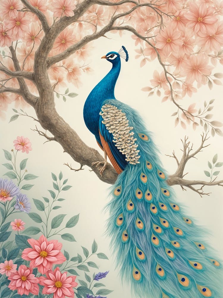 Peacock On A Branch