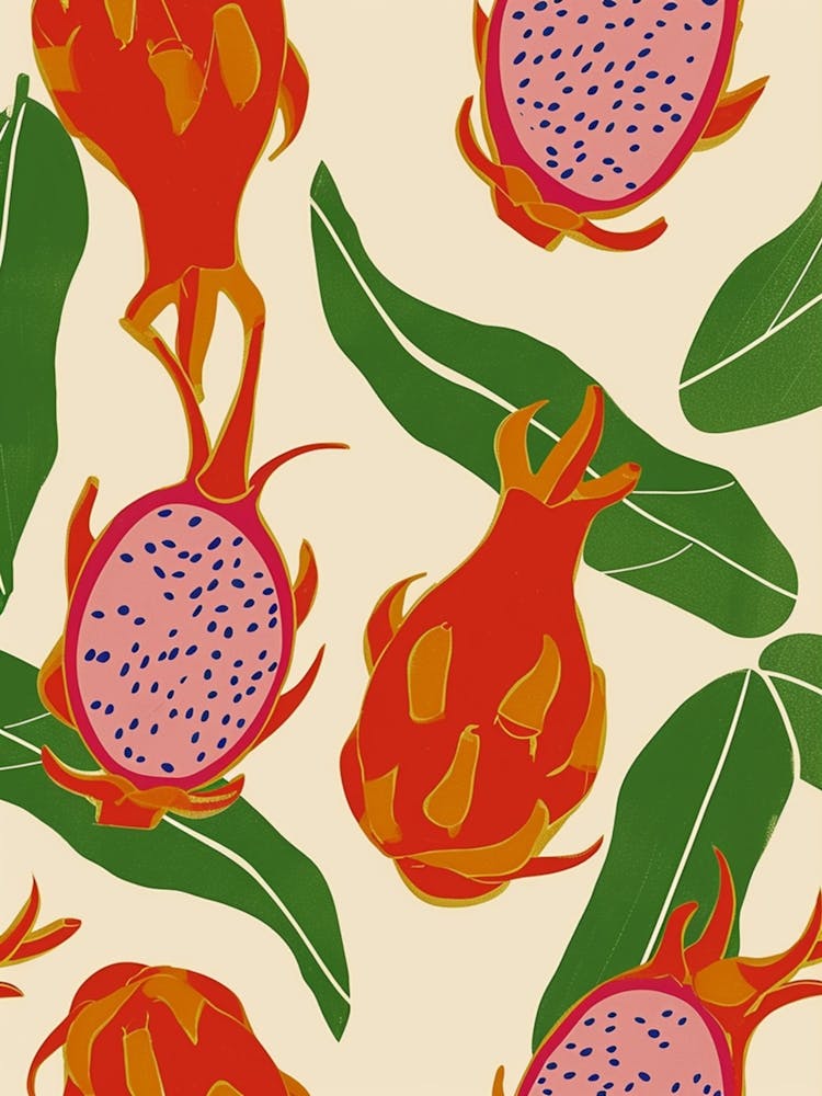 Dragon Fruit Pattern Illustration 2