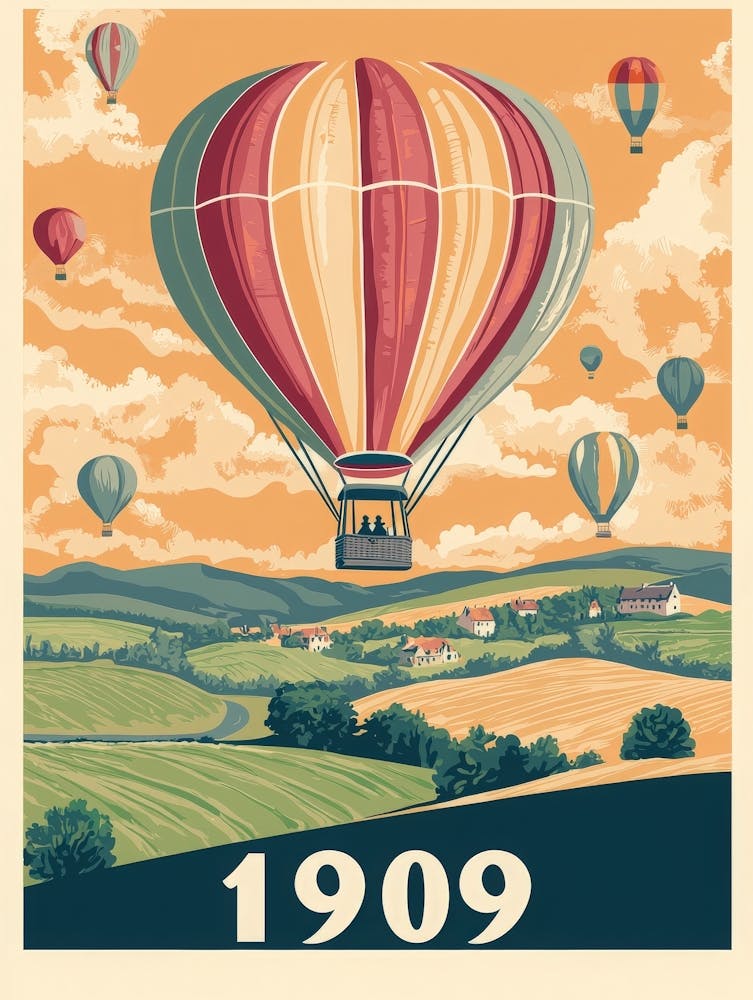 Aihrgdesign A Vintage Travel Poster Of A Hot Air Balloon Floa Da9e3d09 7693 4f40 Ba70 8e6526cbb0e3 3