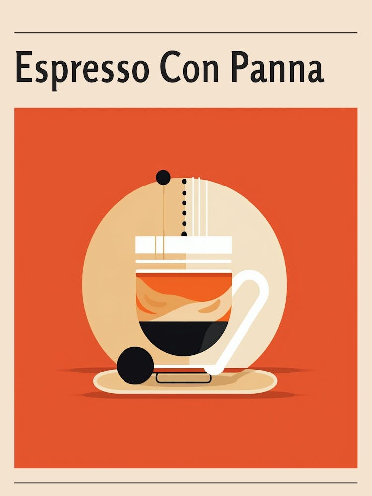 Espresso Con Panna Midcentury Modern Poster