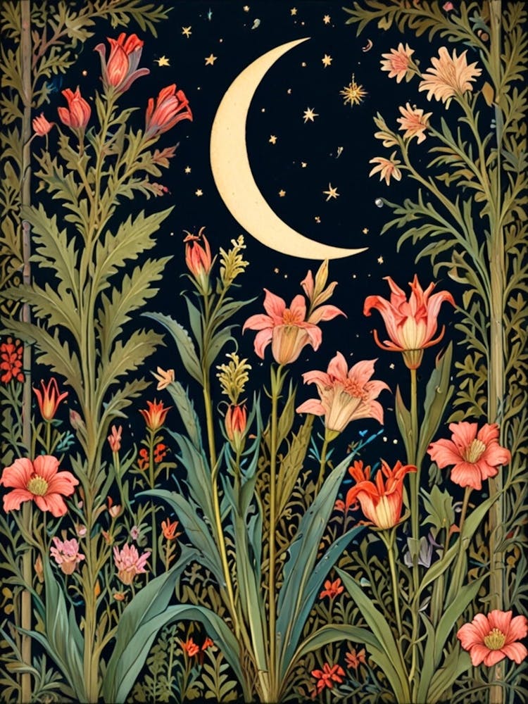 William Morris Moon And Flowers 17