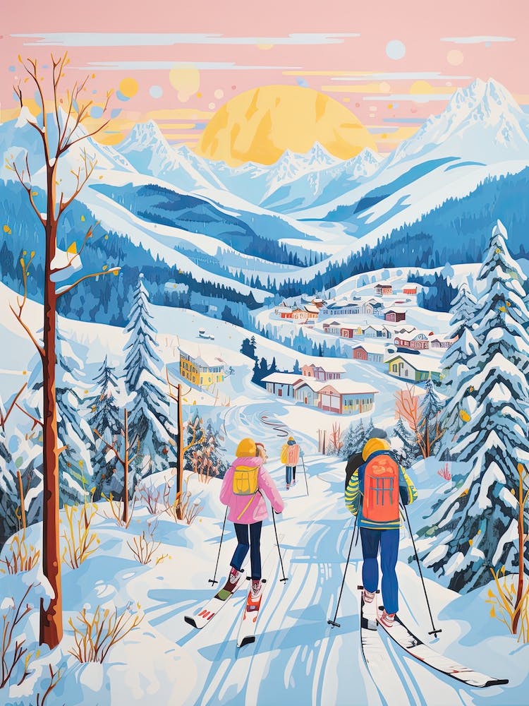 Are In Sweden, Ski Resort Illustration 1
