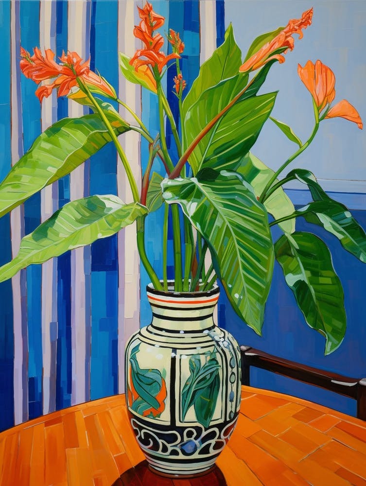 Flowers In A Vase Still Life Painting Bird Of Paradise 2