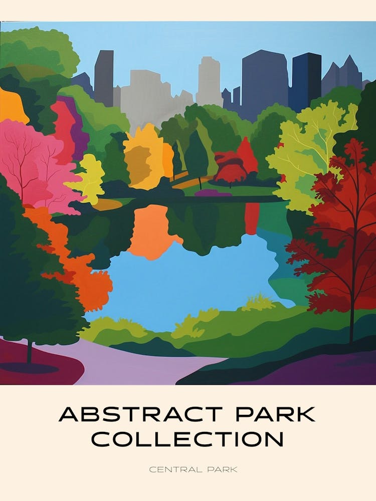 Abstract Park Collection Poster Central Park New York City 1