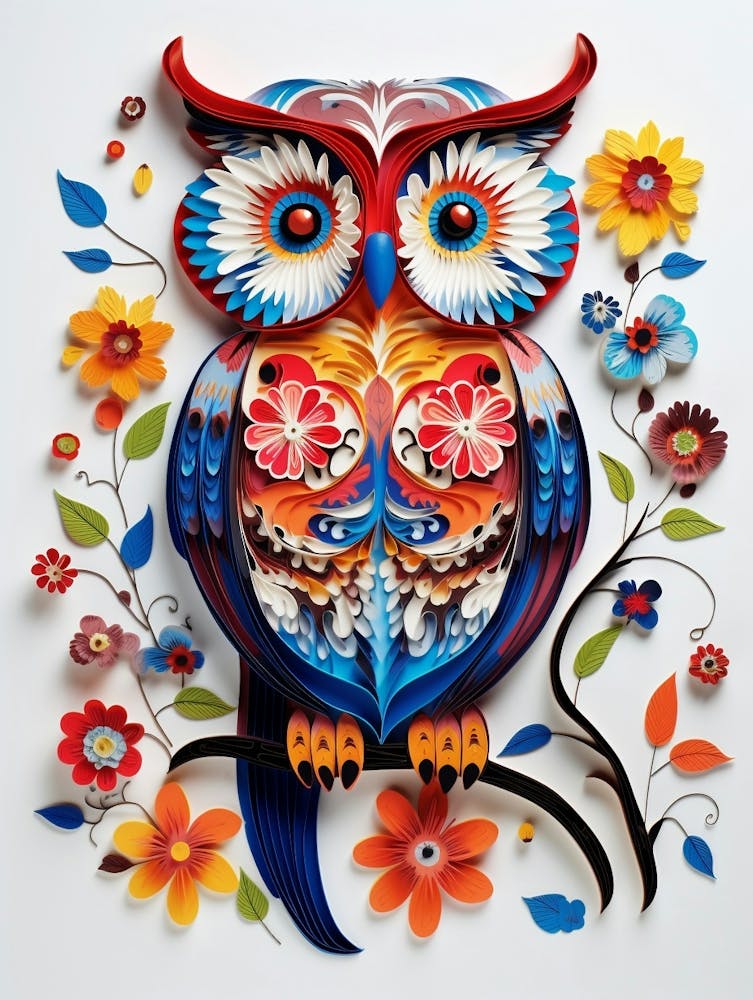 Scandinavian Bird Illustration Eastern Screech Owl 3