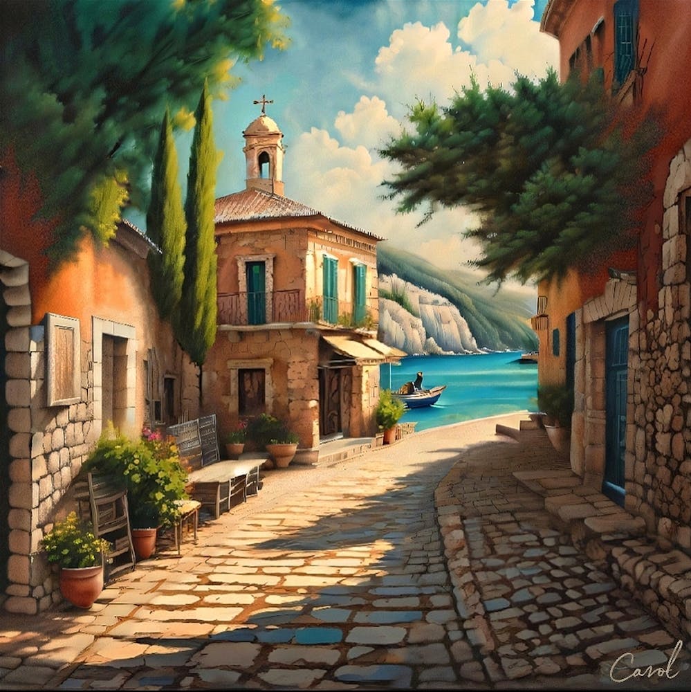 Greek Alley in Kefallonia