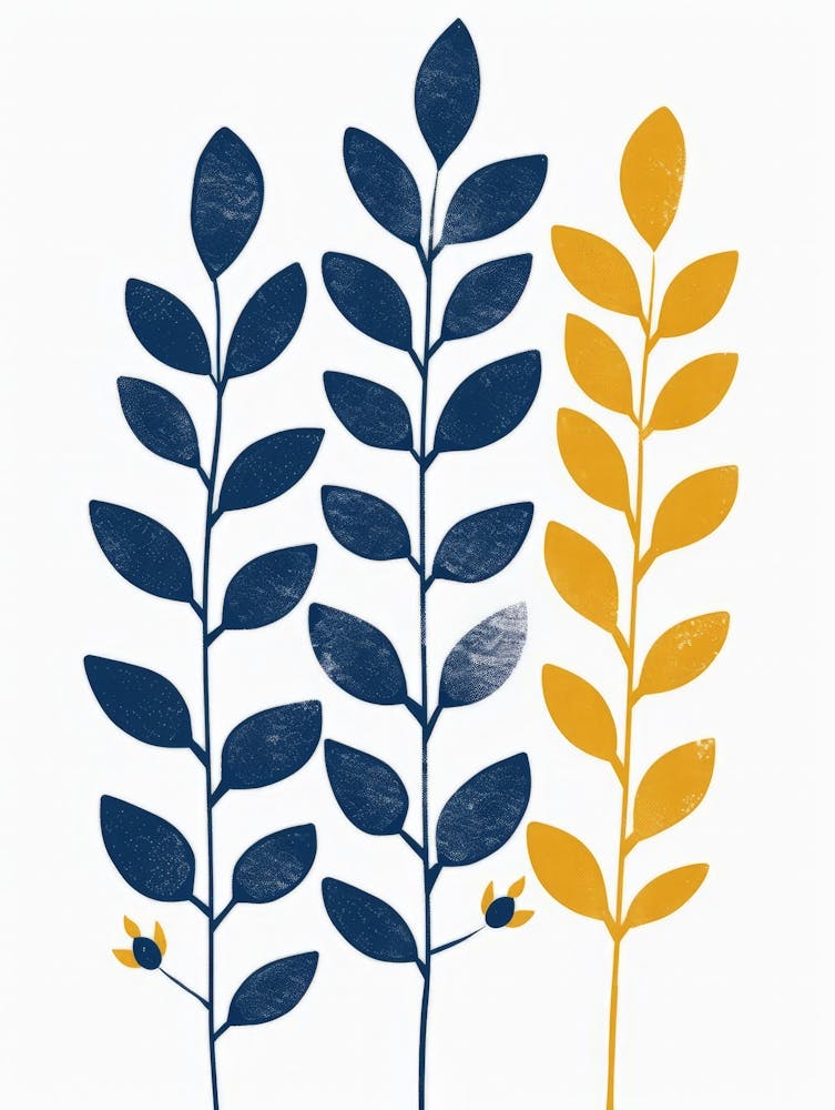 Feuilles Bleues Et Jaunes 2