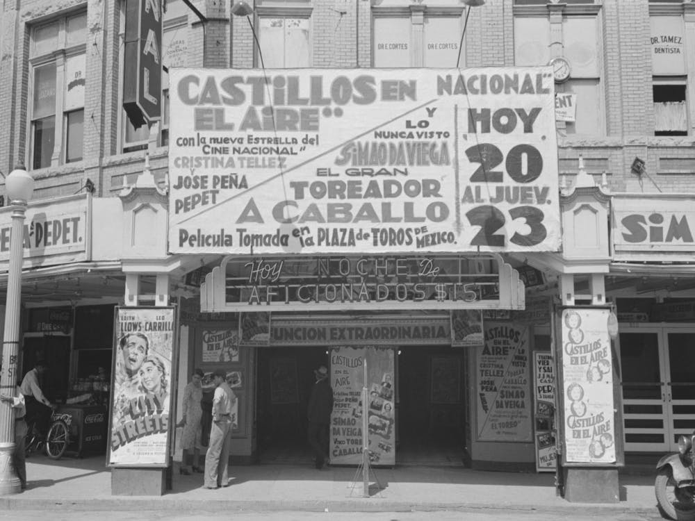 Front Of Movie Theatre, San Antonio, Texas By Russell Lee