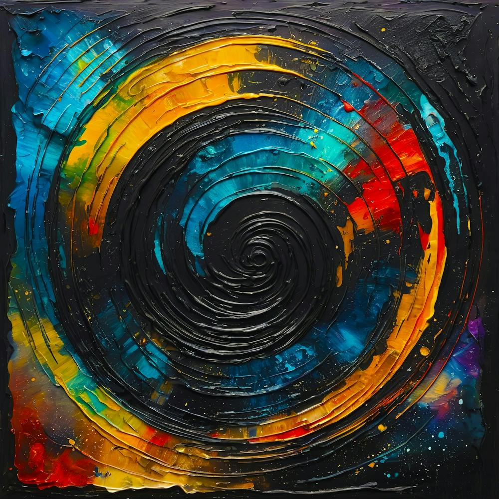 Peinture Spirale Abstraite - Couleurs Vibrantes