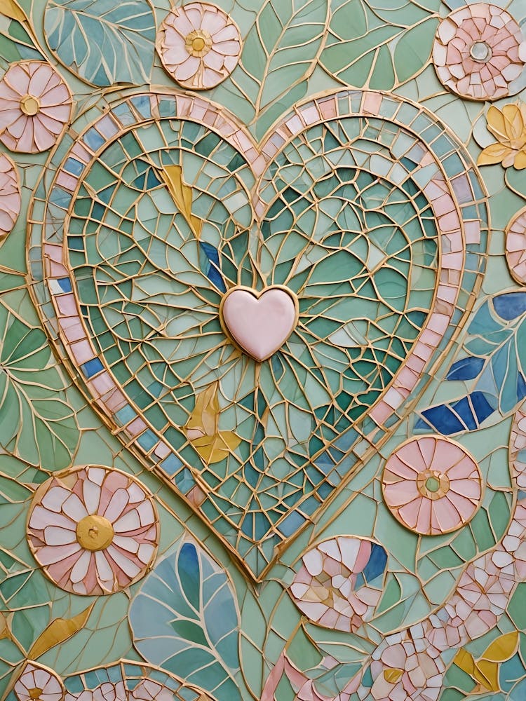 Blue Heart Mosaic no2