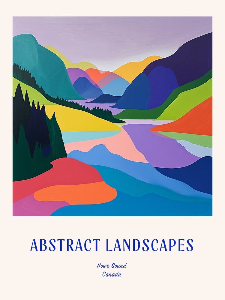 Colourful Abstract Vancouver Canada 6 Poster Blue