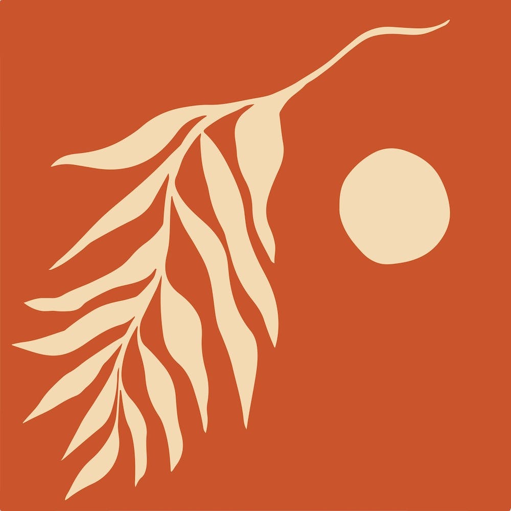 Palm Leaf Rust Minimal Square