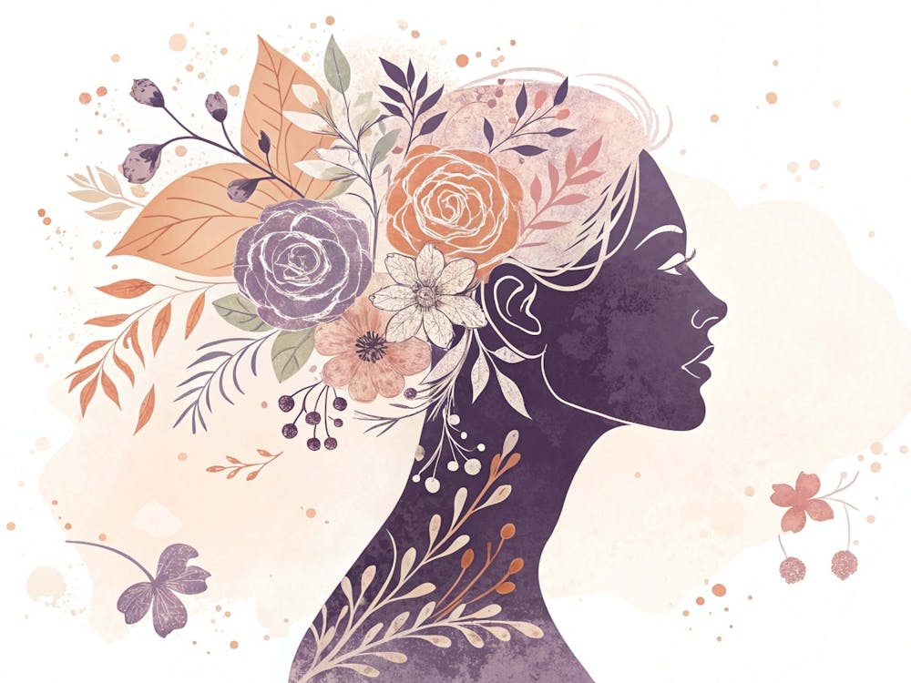 Portrait Of A Woman With Flowers 1