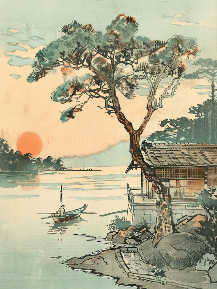 Shizuoka Japan 2 Retro-Illustration