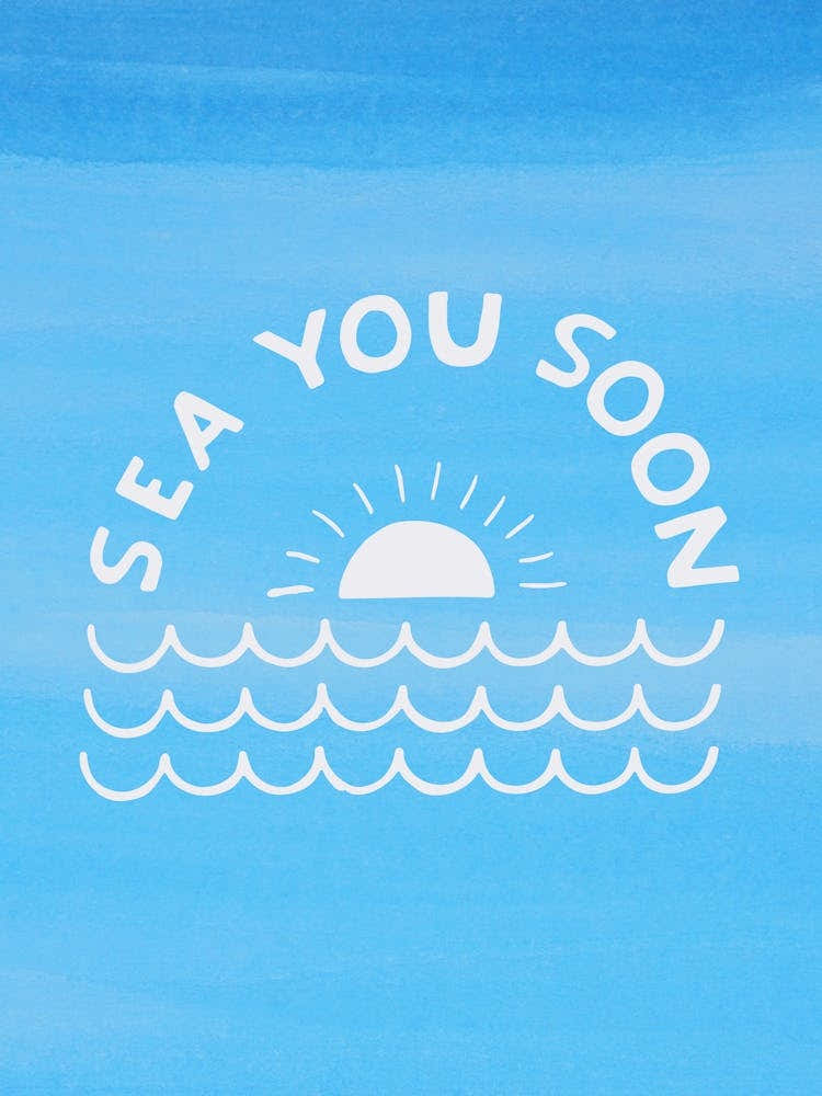 Sea you soon - travel poster, vector art, positive tropical motivation 10