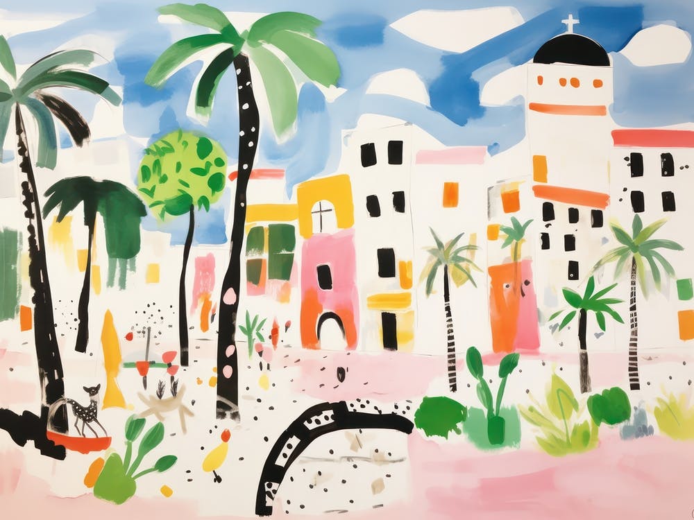 Bari Italy Süße Aquarellillustration 3