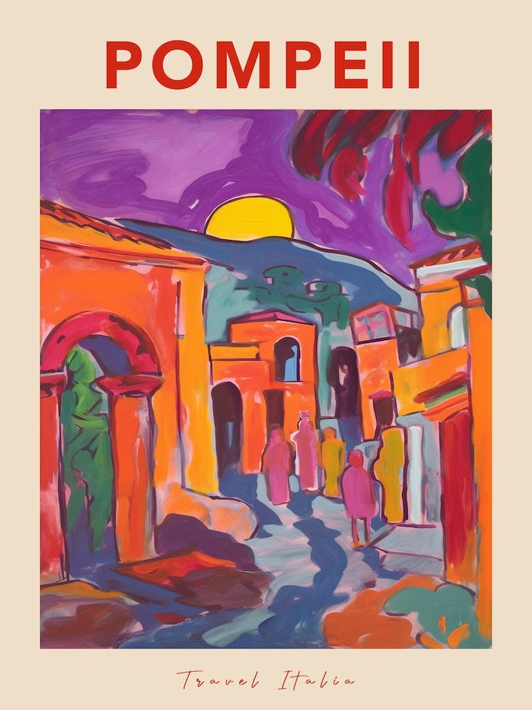 Pompeii 2 Italia Travel Poster