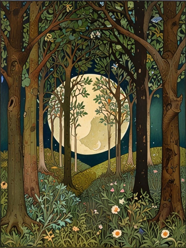 William Morris Full Moon In The Forest 3