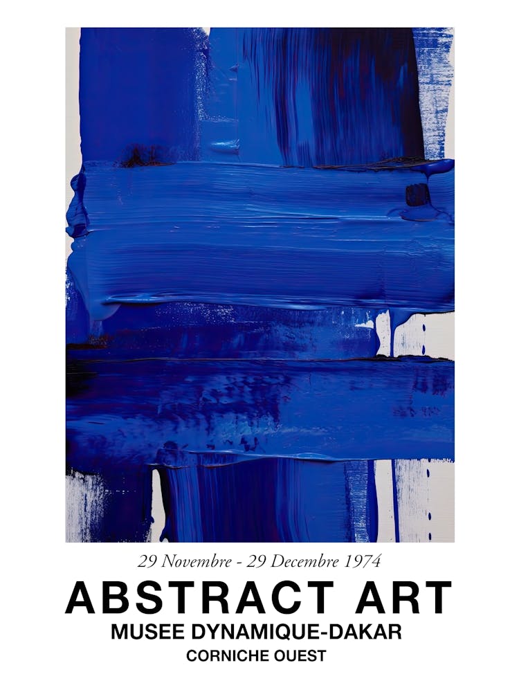 Blue Brush Strokes Abstract 6 Exhibition Poster