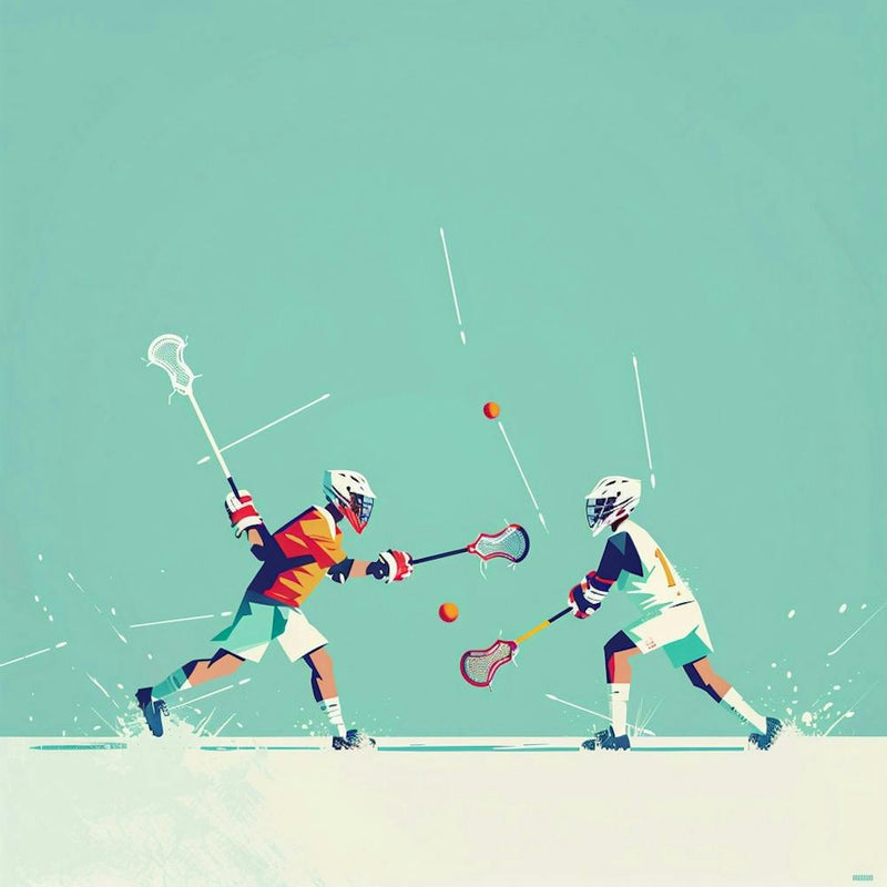 Two Lacrosse Players In Action