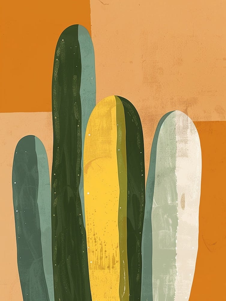 Cylindropuntia Kleiniae Minimalist Abstract 3