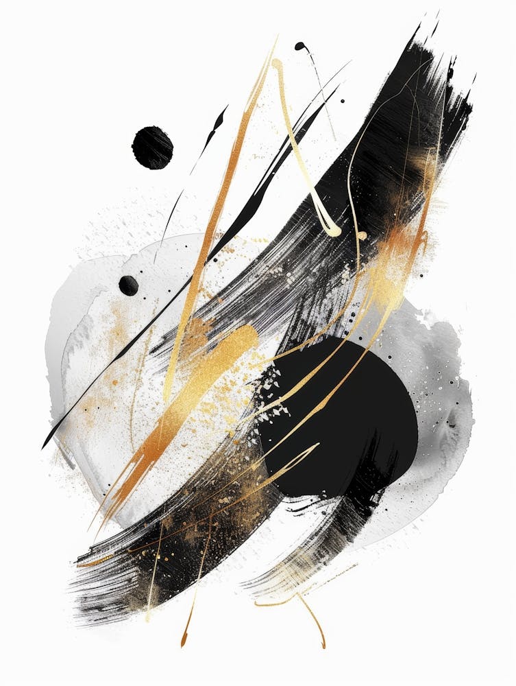 Abstract Black And Gold Painting 47