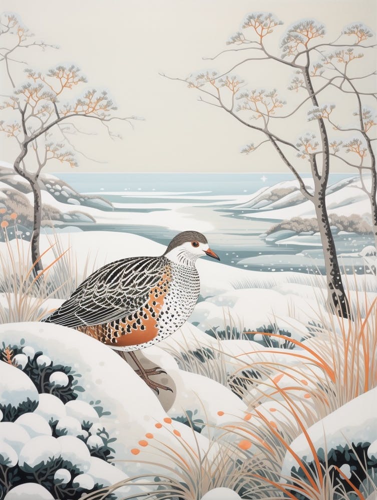 Winter Bird Painting Partridge 3