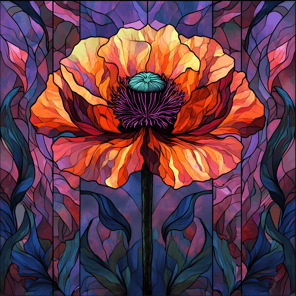 Blumen Buntglas-Sublimation 5