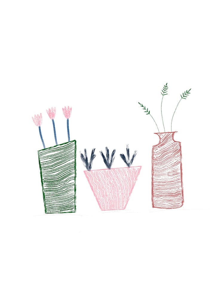 Textured Potted Plants