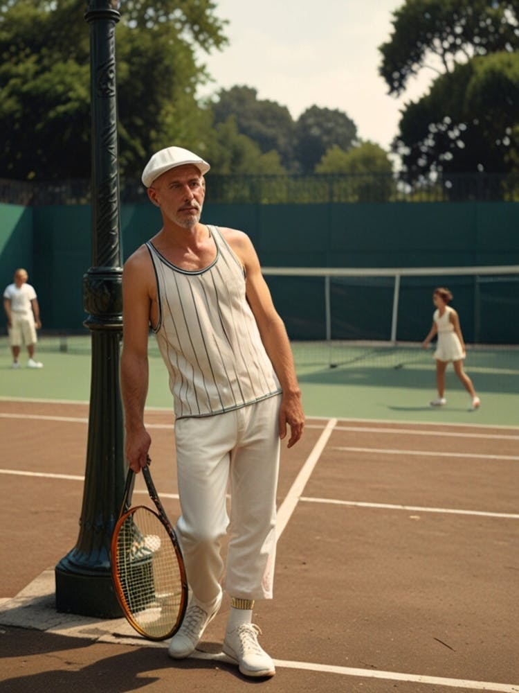 Man On A Tennis Court
