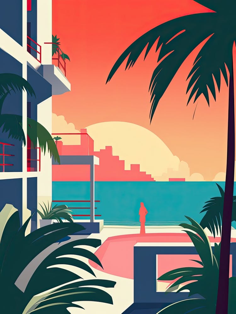 Cancun, Mexico, Bold Outlines 3