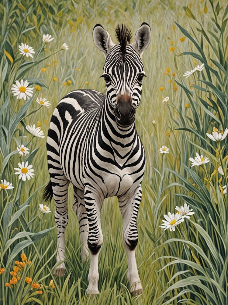 Zebra In The Meadow