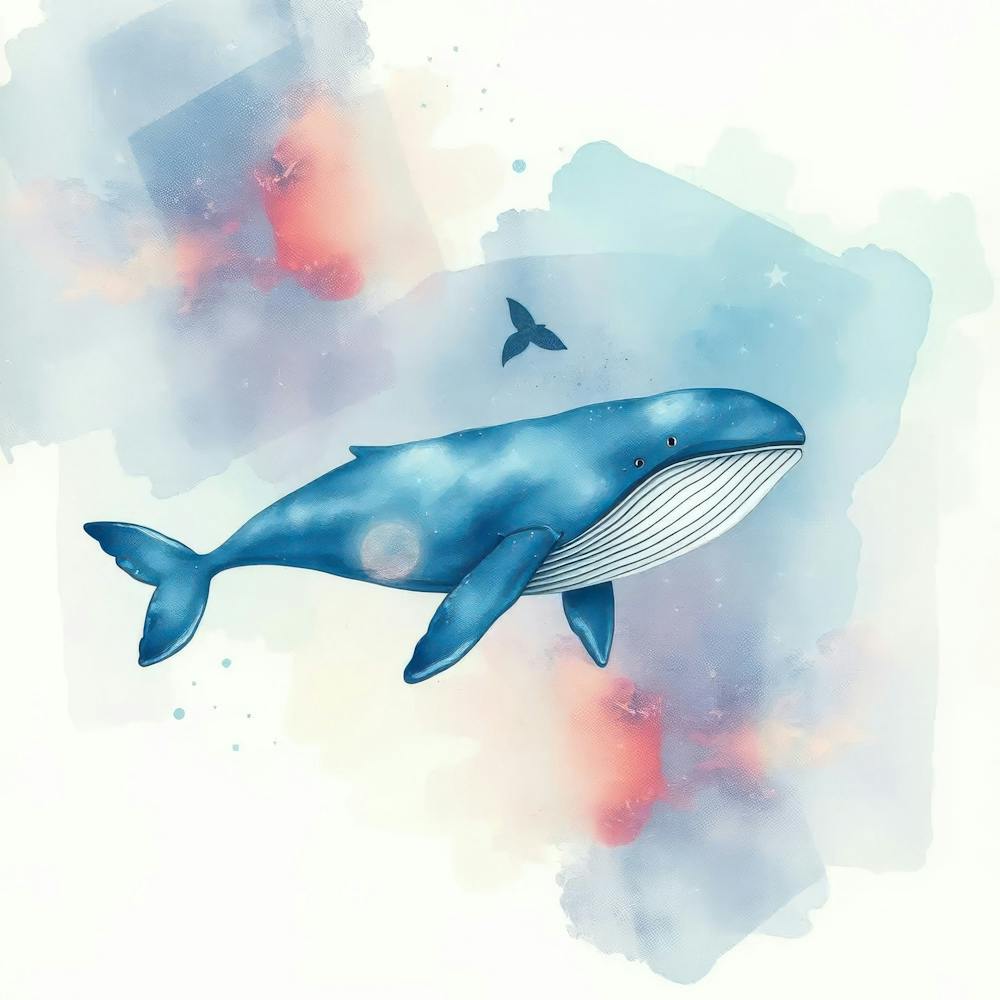 Watercolor Of A Whale
