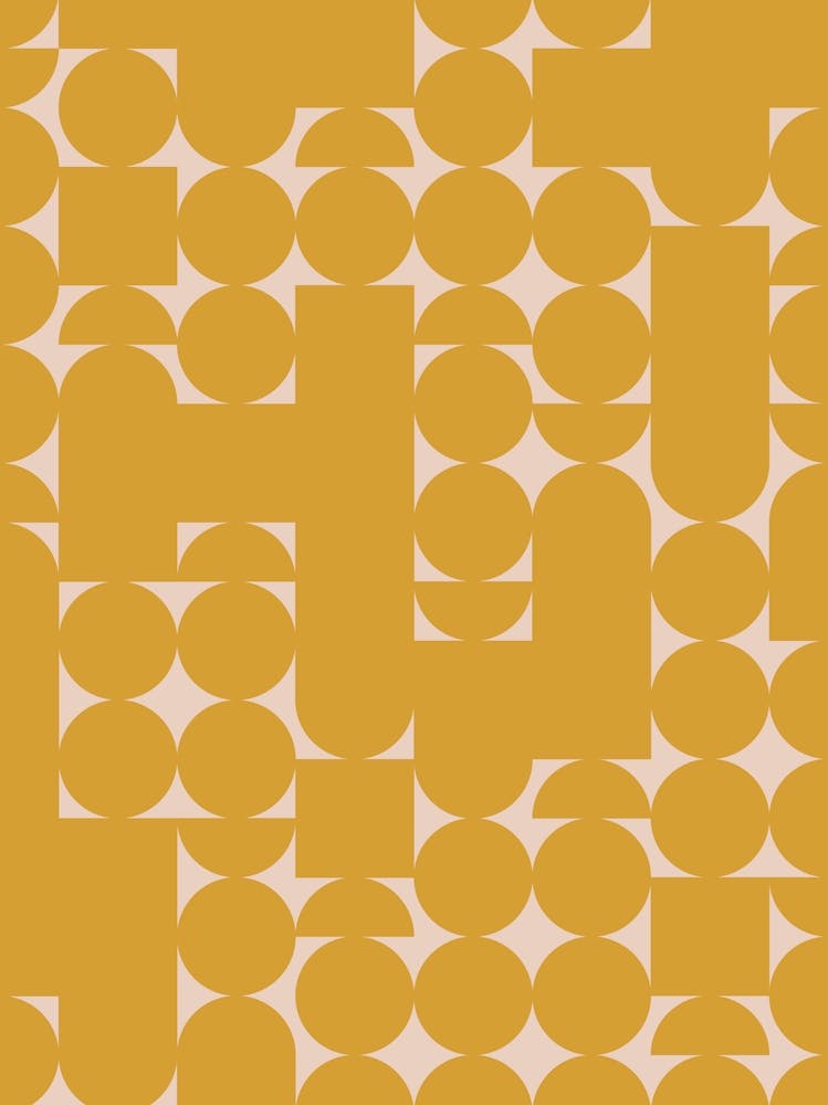 Mustard Yellow and Peach Geometric
