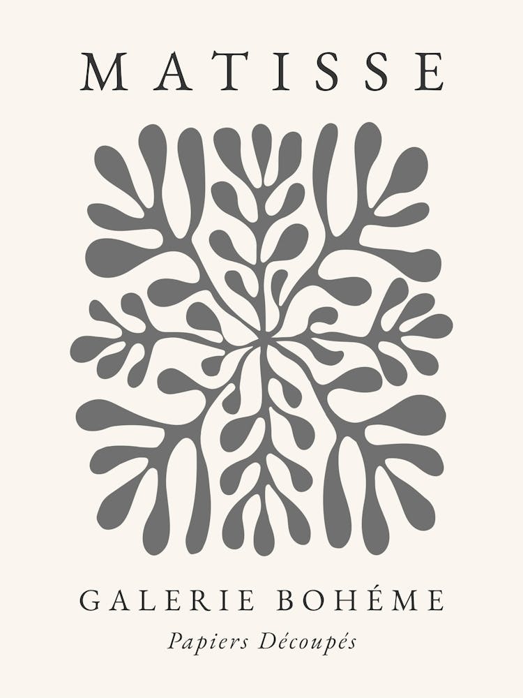 Matisse Grey Leaf Print 2