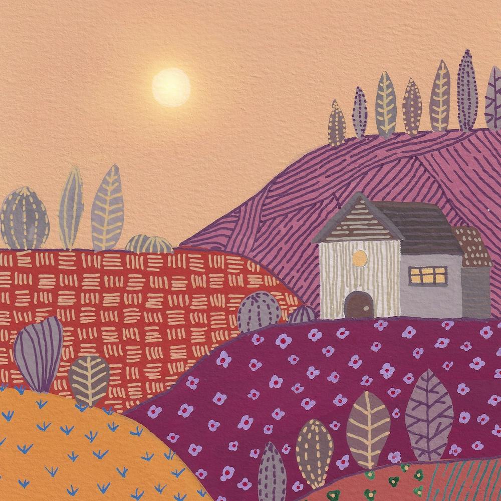 Warm Landscape And Patterns Square