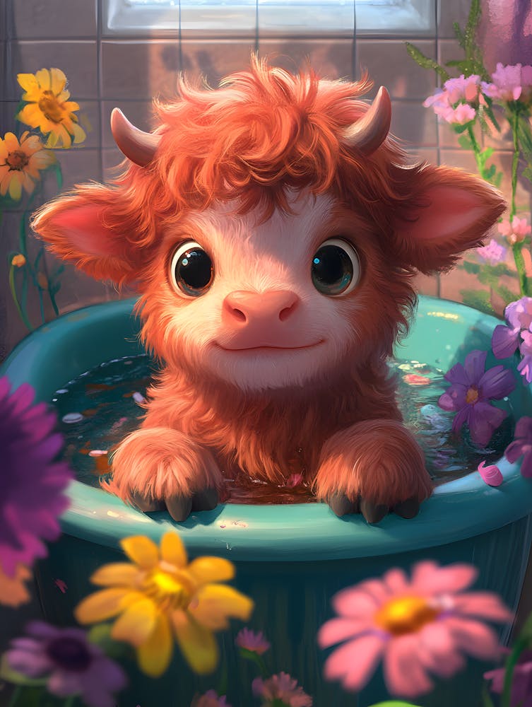 Cute Cow In A Tub 10
