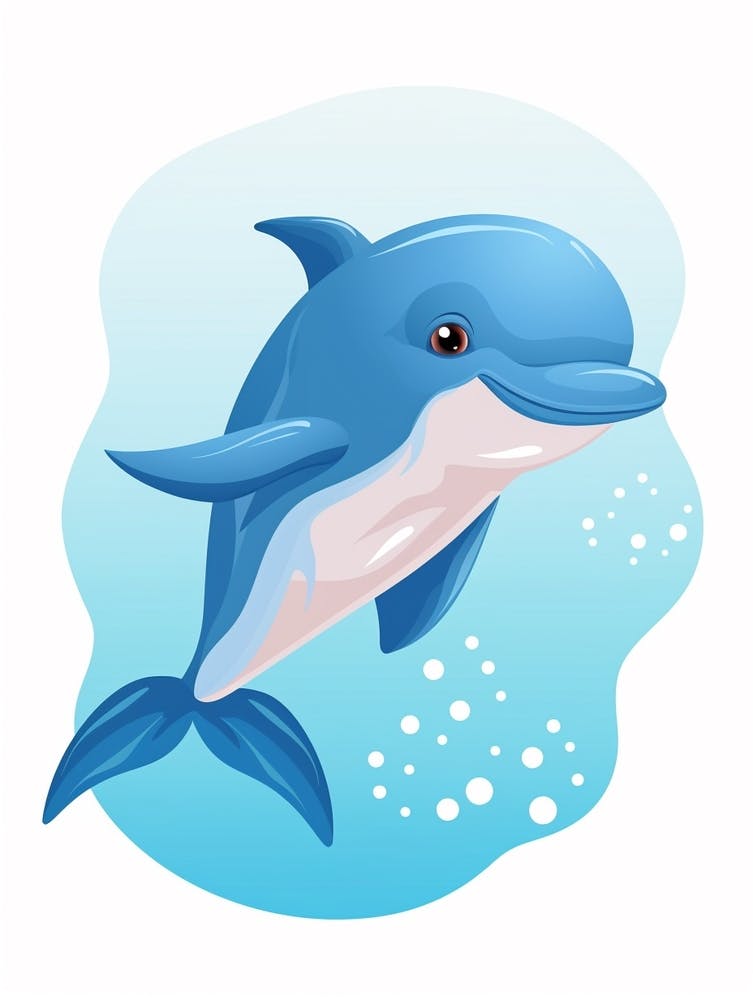 Baby Animal Illustration  Dolphin 2