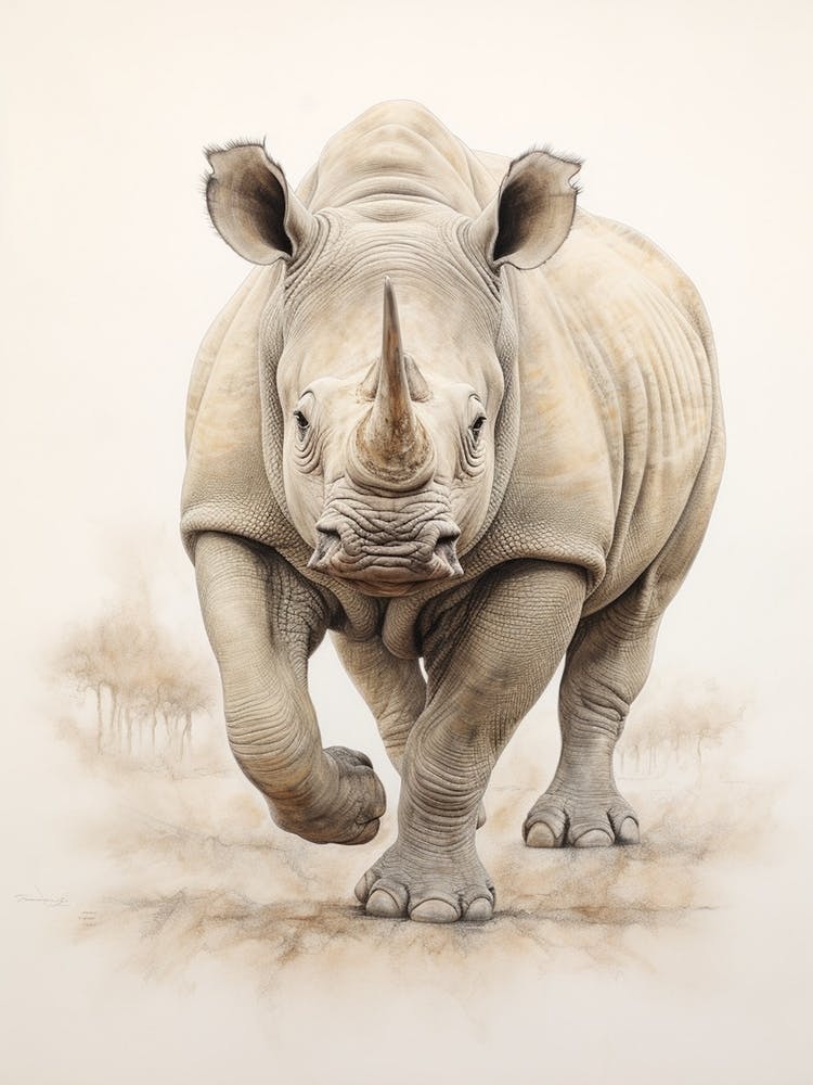 Simple Illustration Of A Rhino 1