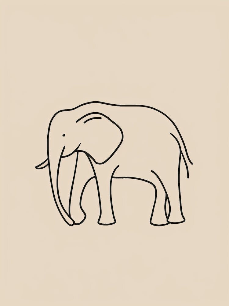 Elephant - Boho, Line Art 25