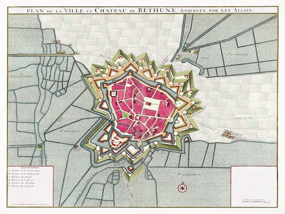 Plattegrond Van Béthune (1710)