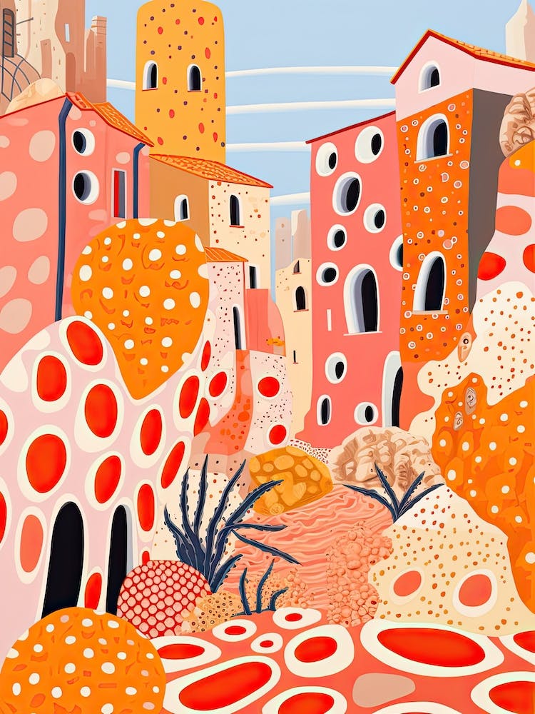 Ostia, Italy, Illustration In The Style Of Pop Art 1