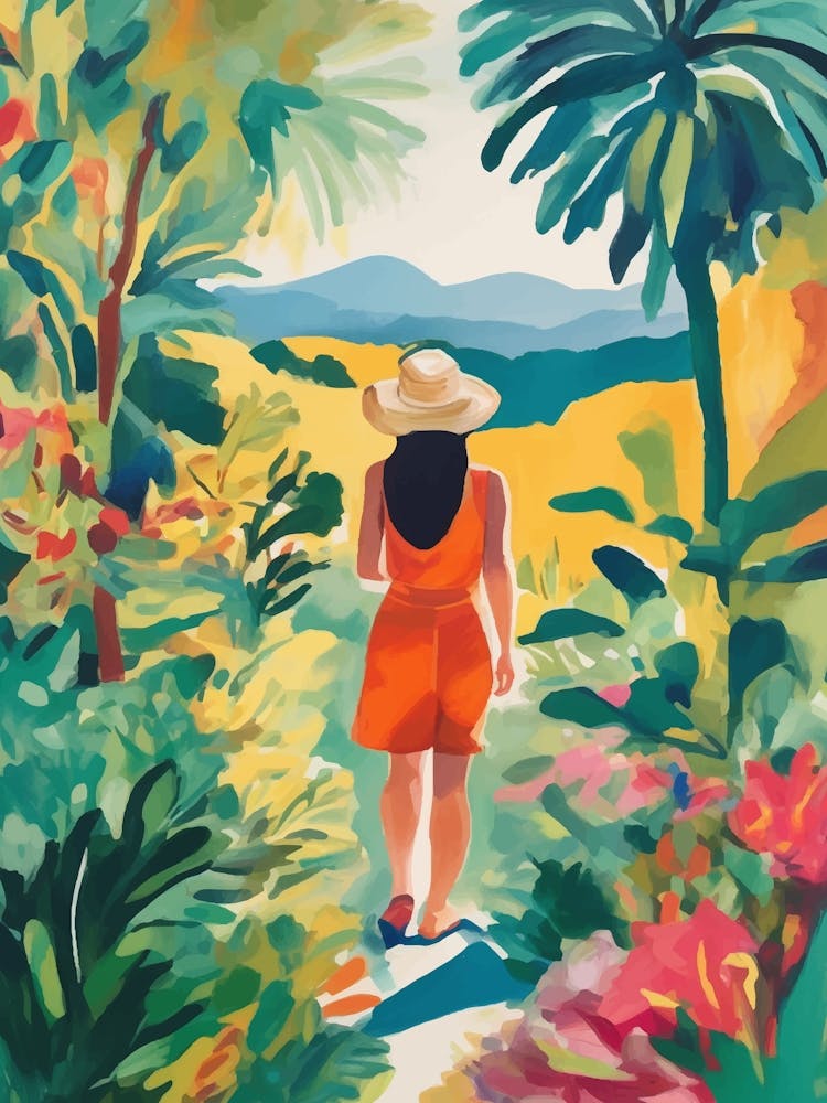 Woman Walking in the Jungle