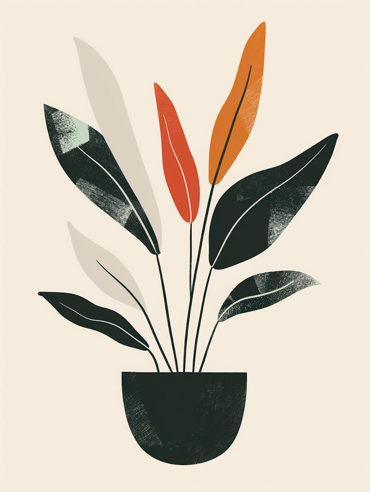 Gebetspflanze Minimalistische Illustration 3