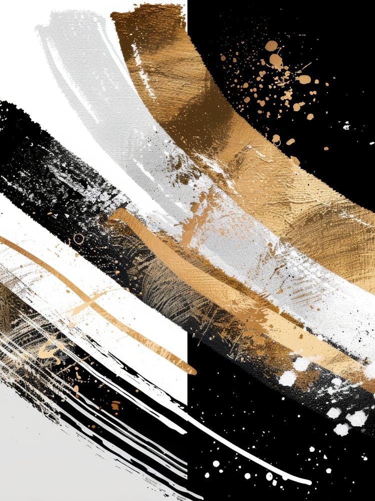 Abstract Gold And Black Canvas Print 1