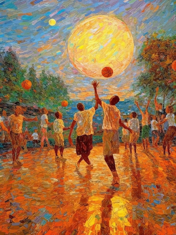 Basketball im Stil von Monet 4